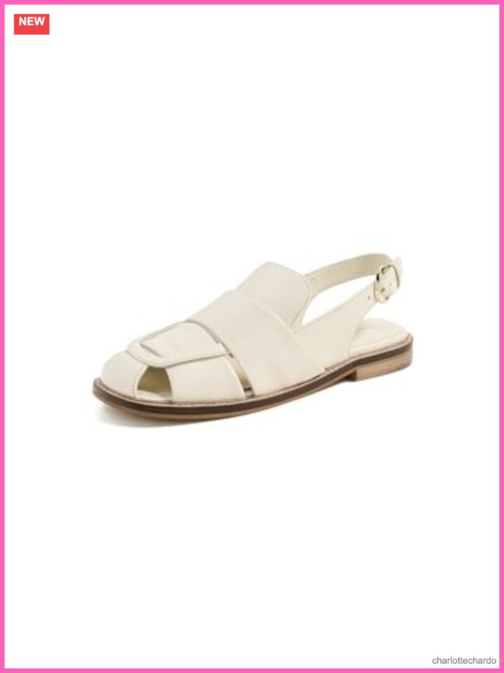 Leather Fisherman Flats with Padded Footbed and Slingback Strap